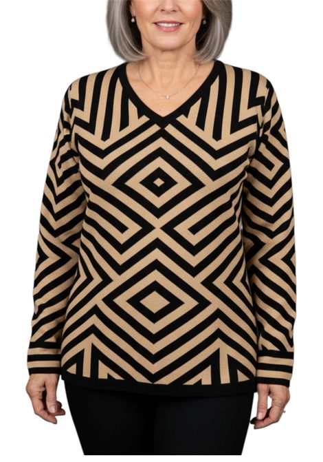 Geometric patterned jersey GAI MATTIOLO | sweaters | LV0297NERO